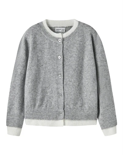 Name it - NKFNikita Strik Cardigan - Grey Melange